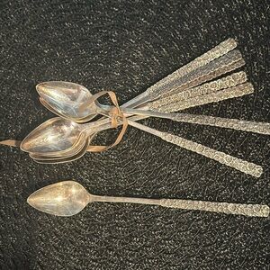 1847 Rogers Bro Precious Flower Iced Tea Spoons